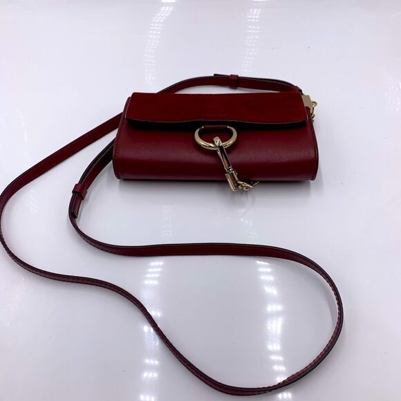 Auth Chloe Mini Faye Crossbody Ex++ Burgundy Suede Leather - Picture 11 of 13